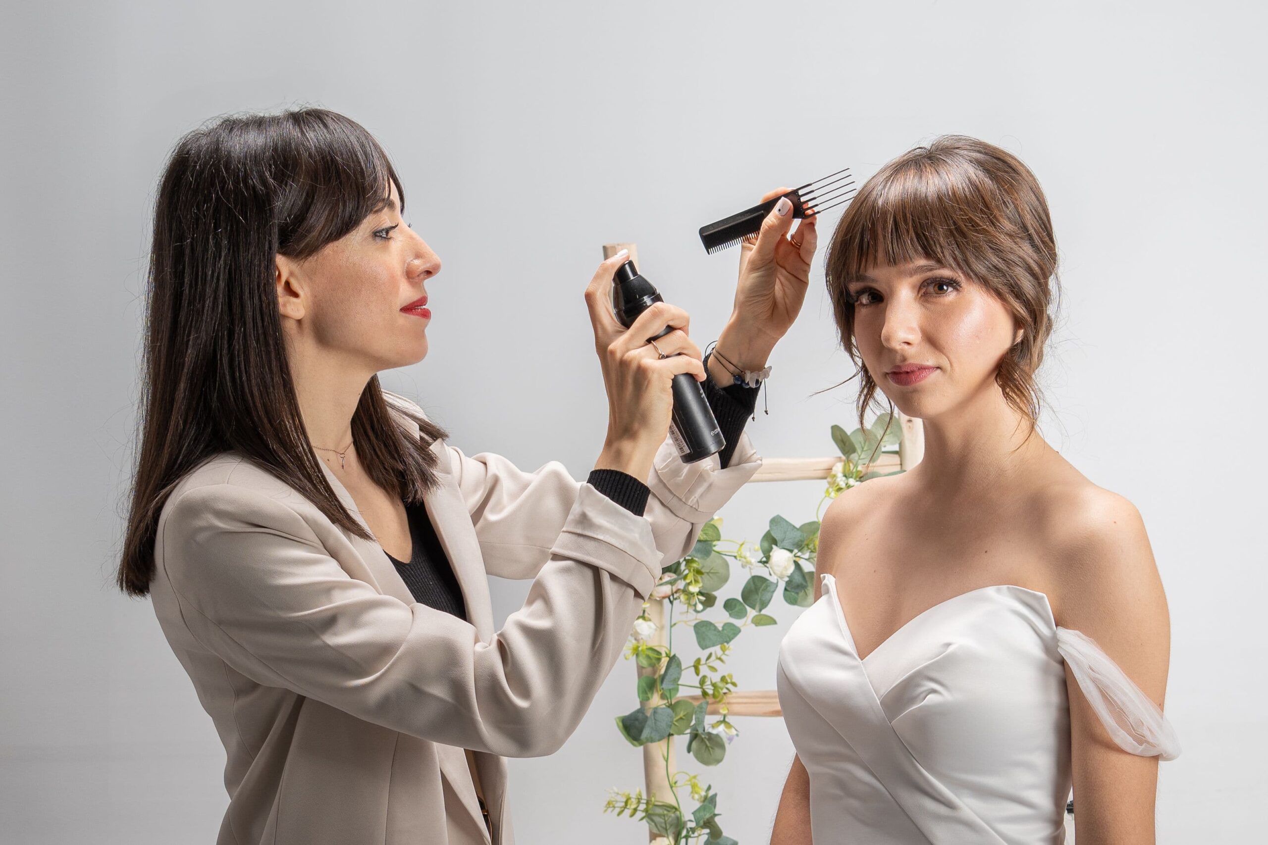 Maquillaje y peinado de novia